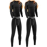 Celfaeree 2 Packs Boys Thermal Underwear Set Boys Compression Set Athletic Kids Thermals Top and Bottom Baselayer Sets