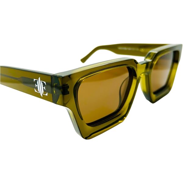 Amazon.com: ETRIE Olive Green Square Sunglasses, UV  display picture 1