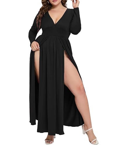 plus size high slit dress Ruffle Detail Look your best in Sydneys Closet JK2420 Prom Dress Sydneys Closet JK2417 Prom Dress