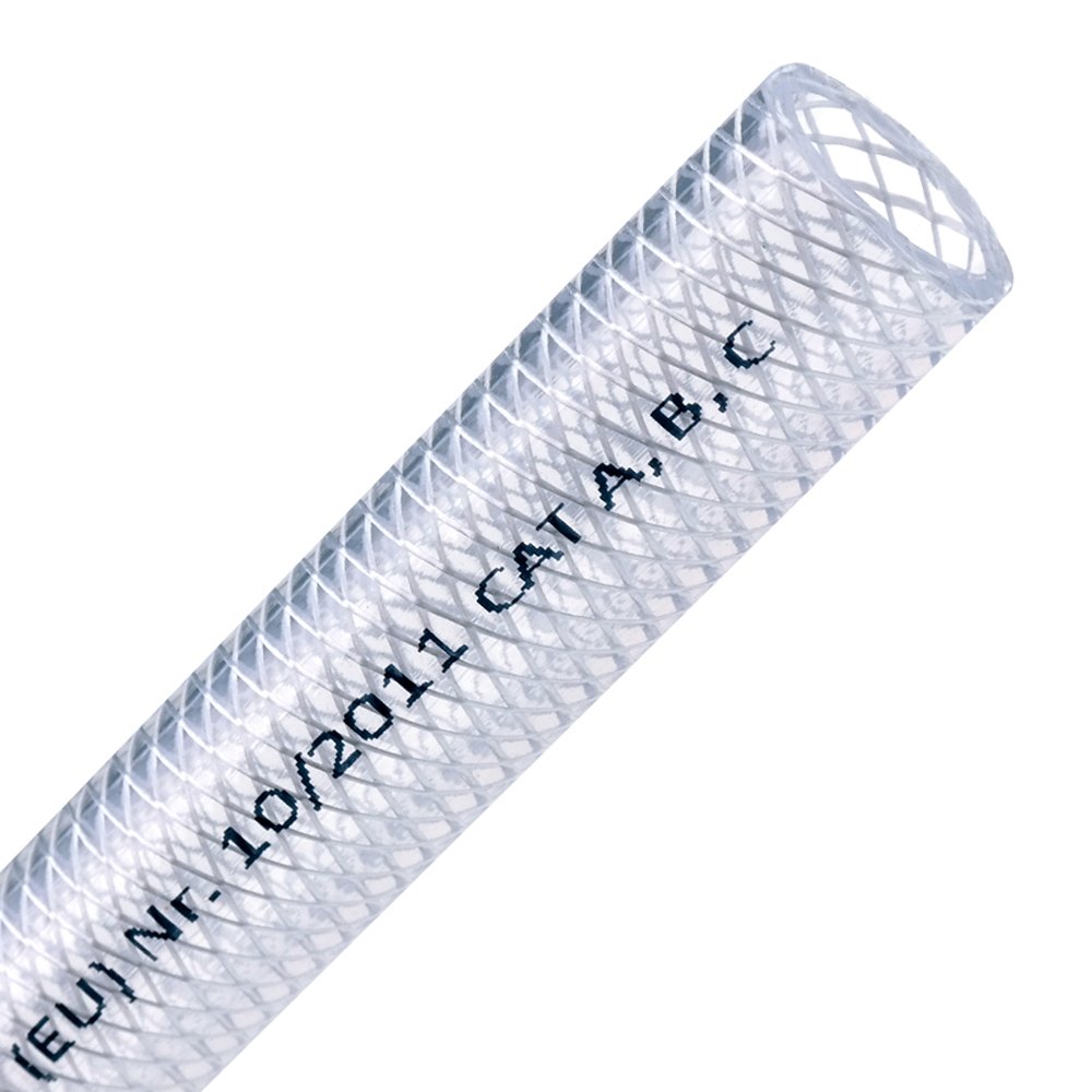 FLEXTUBE TX PVC-Schlauch 19x3mm (3/4 Zoll) – Meterware, Lebensmittelecht, Transparent, Mit Gewebe, Für Luft, Wasser & Co.