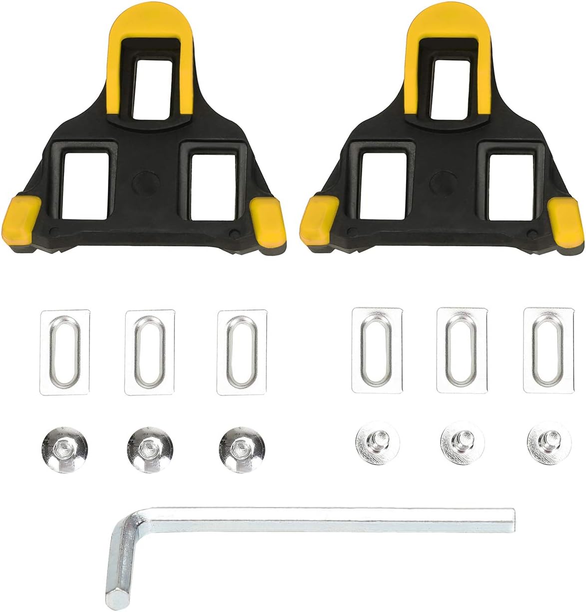 beststar Bike Cleats - Self-locking Cycling Pedals Cleat - Indoor Cycling & Road Bike Bicycle Cleat Set, Compatible with Shimano&Look Shoes #81539 (Yellow)
