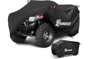 JUSTHUNDER ATV Cover Waterproof Outdoor - Windproof ATV Covers Heavy Duty 4 Wheeler Cover Ripstop UV Protects Four Wheeler from Sun Rain Snow, Quad Cover for Polaris Yamaha Suzuki Honda XL