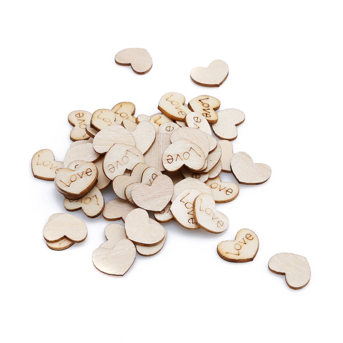 NAMVO 300pcs Wooden Love Heart Wedding Table Scatter Decoration Crafts