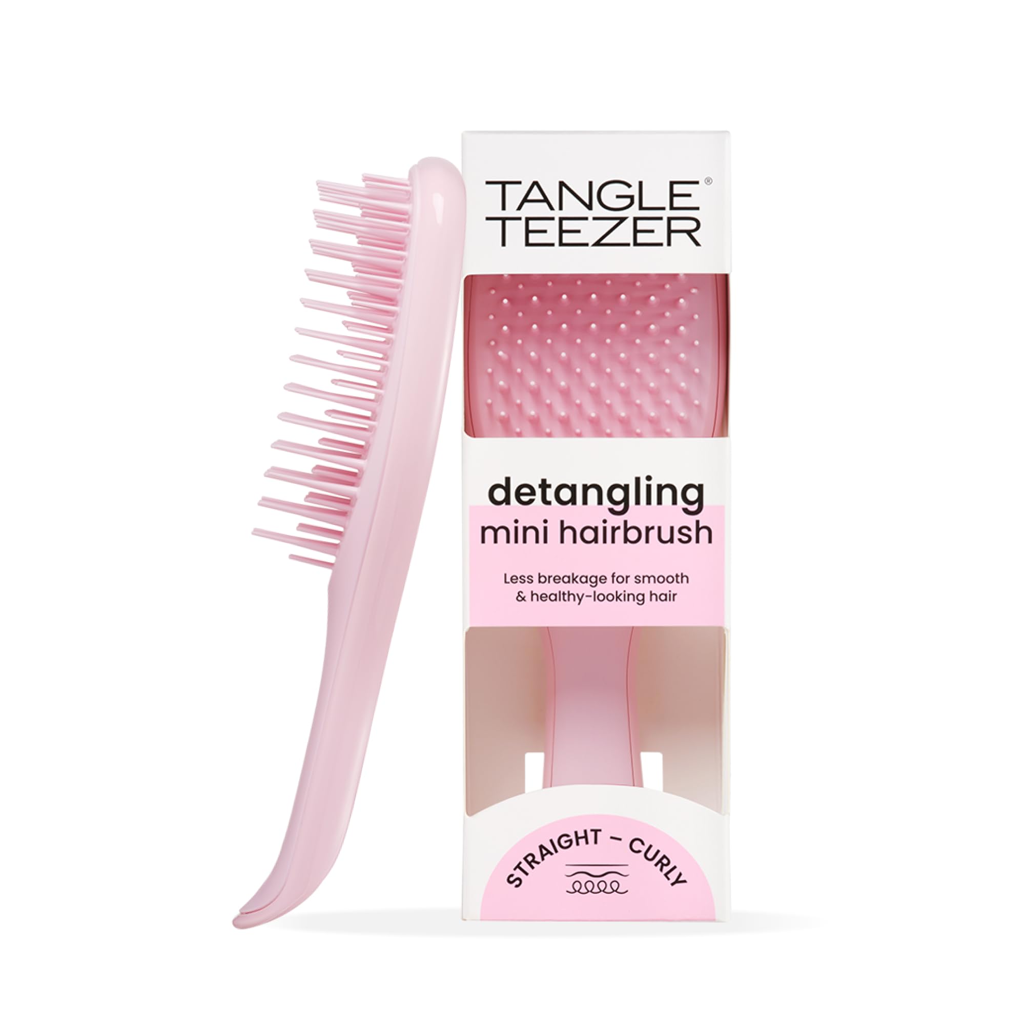 Tangle Teezer Mini Ultimate Detangler - For Wet & Dry Hair - Detangling Brush for All Hair Types - Perfect Brush For Kids & Travel - Millenial Pink