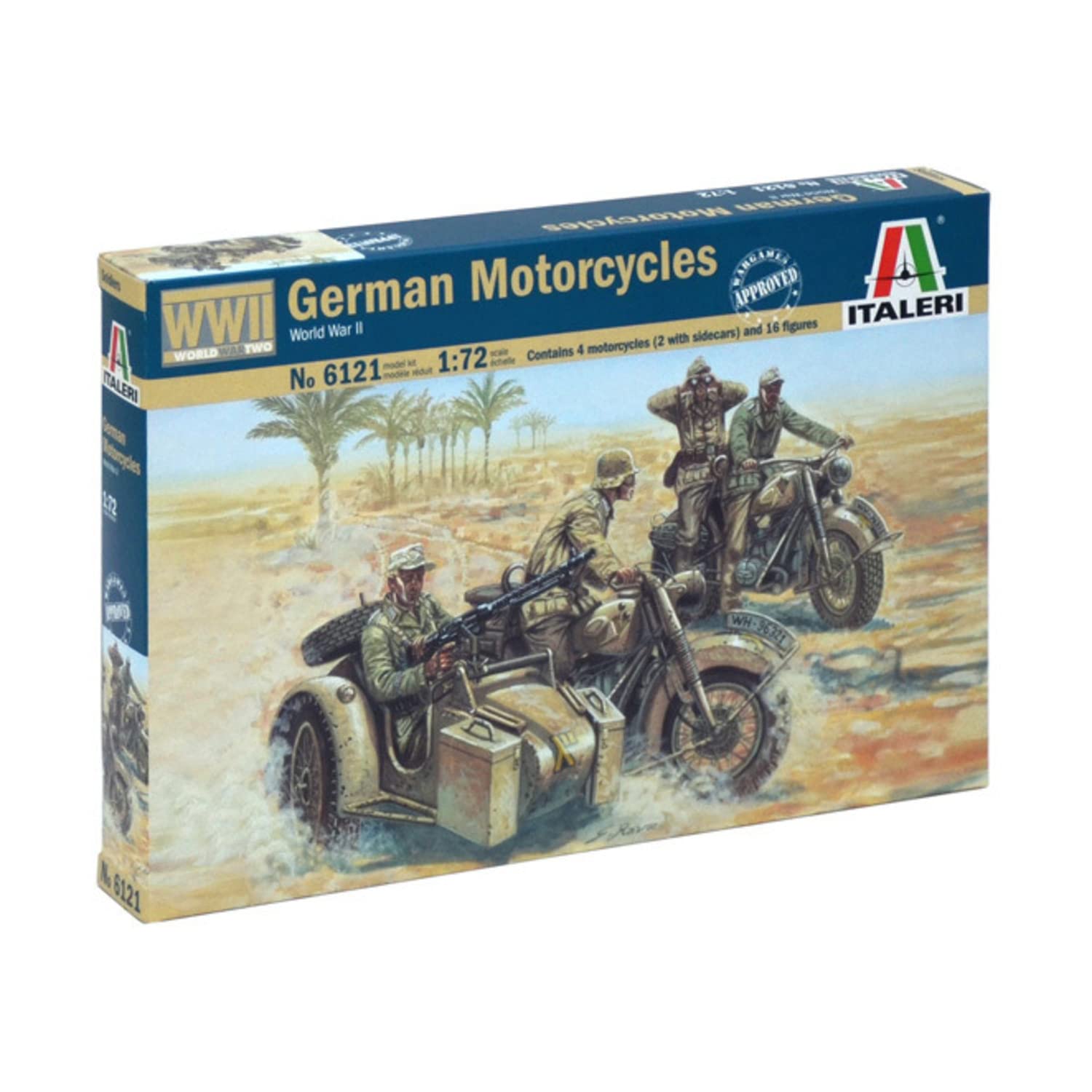 Italeri 1:72 - WWII German Motorcycles, Brown