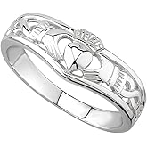 Biddy Murphy Irish 925 Sterling Silver Claddagh Ring Classic Wishbone Band, Timeless Celtic Jewelry