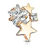 FIFTH CUE 14G CZ Cluster Stars Internally Threaded