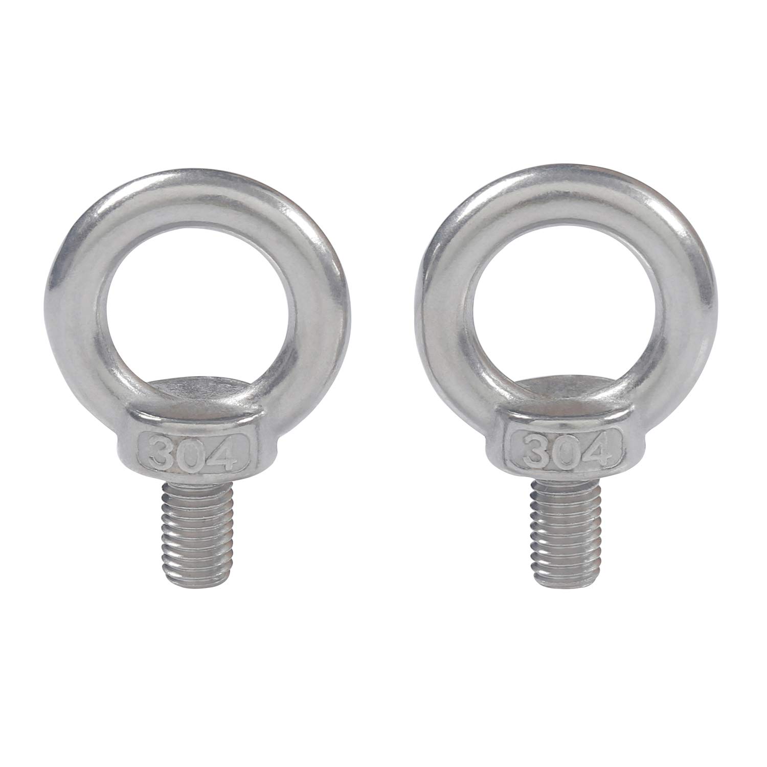 newlng M8X13 Lifting Eye Bolt 304 Stainless Steel Male Thread Lifting Ring Eyebolt Screws Machinery Shoulder Hardware Ring Shaped Male Lifting Eye Bolt 5piece