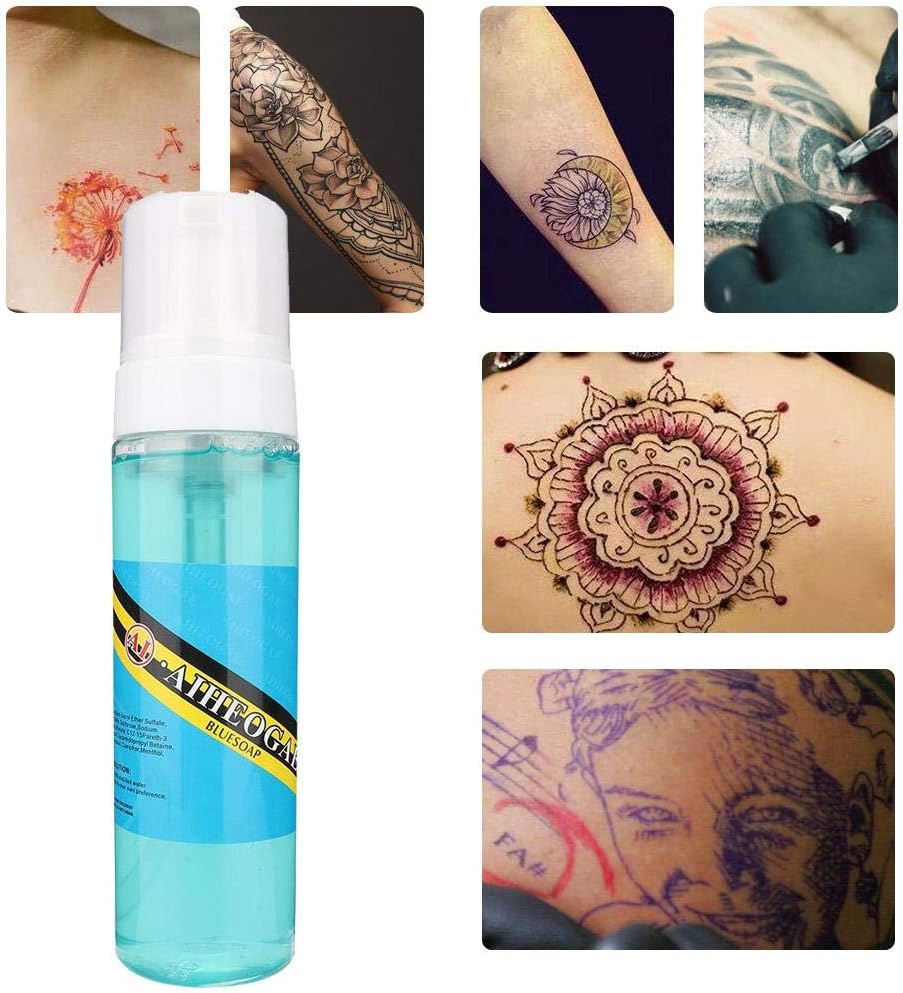 Amazon タトゥーのためのなだめるような 抗菌性の洗剤250ミリリットル タトゥークレンザーソープ泡立つ洗剤の泡立つボトルでのクレンジング Salmue メイクアップセット 通販