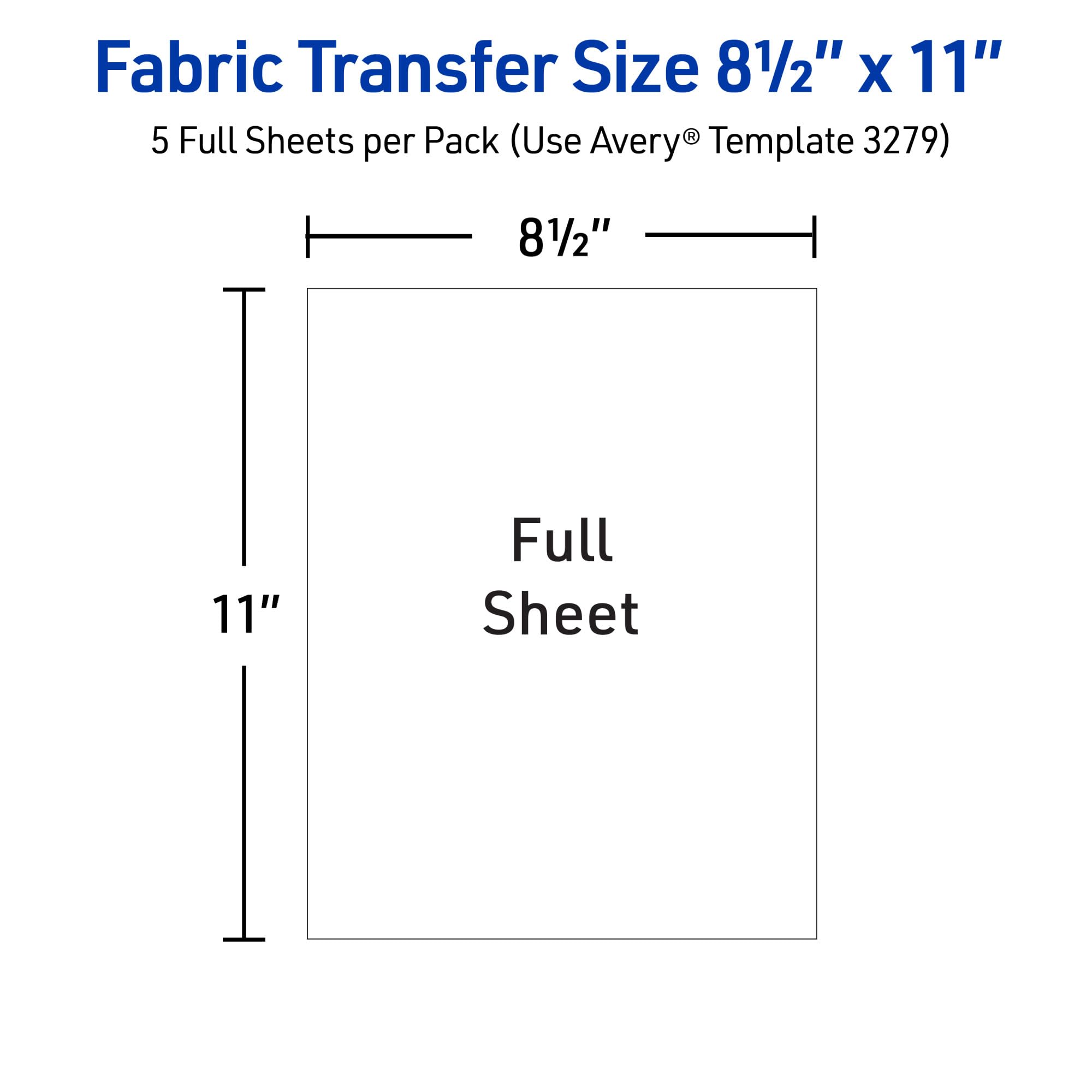 Avery Printable Heat Transfer Paper for Dark Fabrics, 8.5