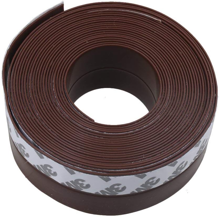 SHANOER Door Seal Strip 16 Feet Length, Brown Weather Stripping for Doors and Windows Door Draft Stopper Frameless Adhesive Soundproof Under Door Seal