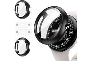 Goton [2 Pack] Pixel Watch 4 Case 45mm (2025) – Charge with Case On, Built-in Screen Protector, Hard PC Slim Shockproof Prote