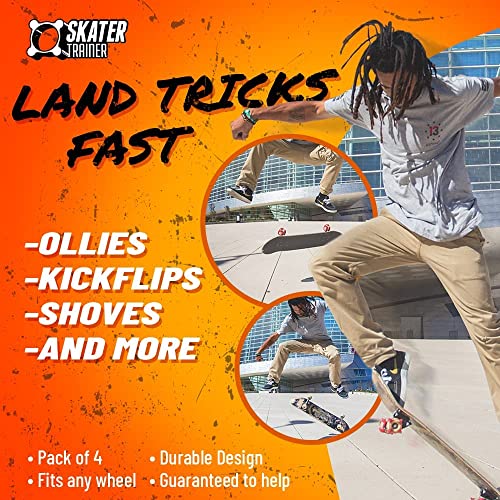 SkaterTrainers- Skateboard Tricks Fast No Experience Needed- Fun, Safe, and Easy- Ollies, Kickflips and More- All Ages- Accessories Make Great Stocking Stuffers Gifts for Teen Boys and Girls