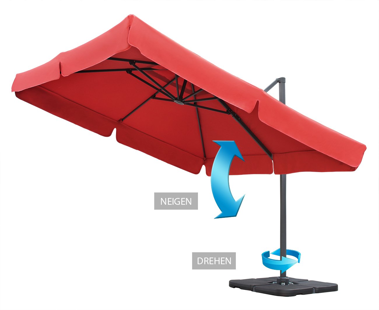 Sonnenschirm 300 x 300 cm Aluminium-Sonnenschirm Marktschirm