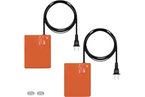 PAMASE Silicone Pad Heater - 4 * 5in Car Engine Oil Pan Heater with 194°F Thermal Protector & 68" Power Cord, Self-adhesive Warmer for Automotive (120V 150W) 2pcs