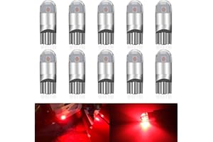 UNXMRFF 194 LED Bulbs Red, T10 W5W 2825 168 LED Bulbs 3030 Chips 2-SMD 194 Bulb Replacement for Car License Plate Light, Dome Map Light, Dash light, Side Marker Light, Courtesy Light Bulbs, Pack of 10