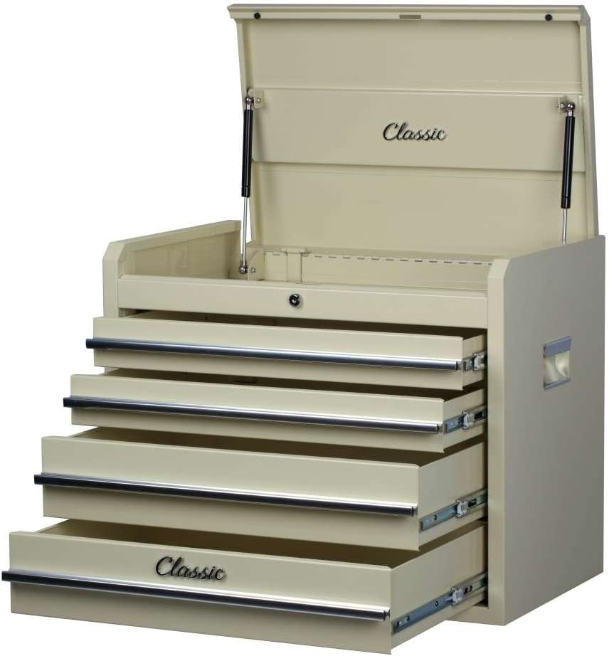 Hilka CL4DC 4 Drawer Classic Chest, 66.1cm(w) x40.5cm(d) x53.2cm(h), Beige, 66.1CM(W)X40.5CM(D)X53.2CM(H)