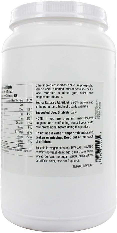 Source Naturals Alfalfa 10 Grain Dietary Supplement - 1000 Tablets: Health & Personal Care