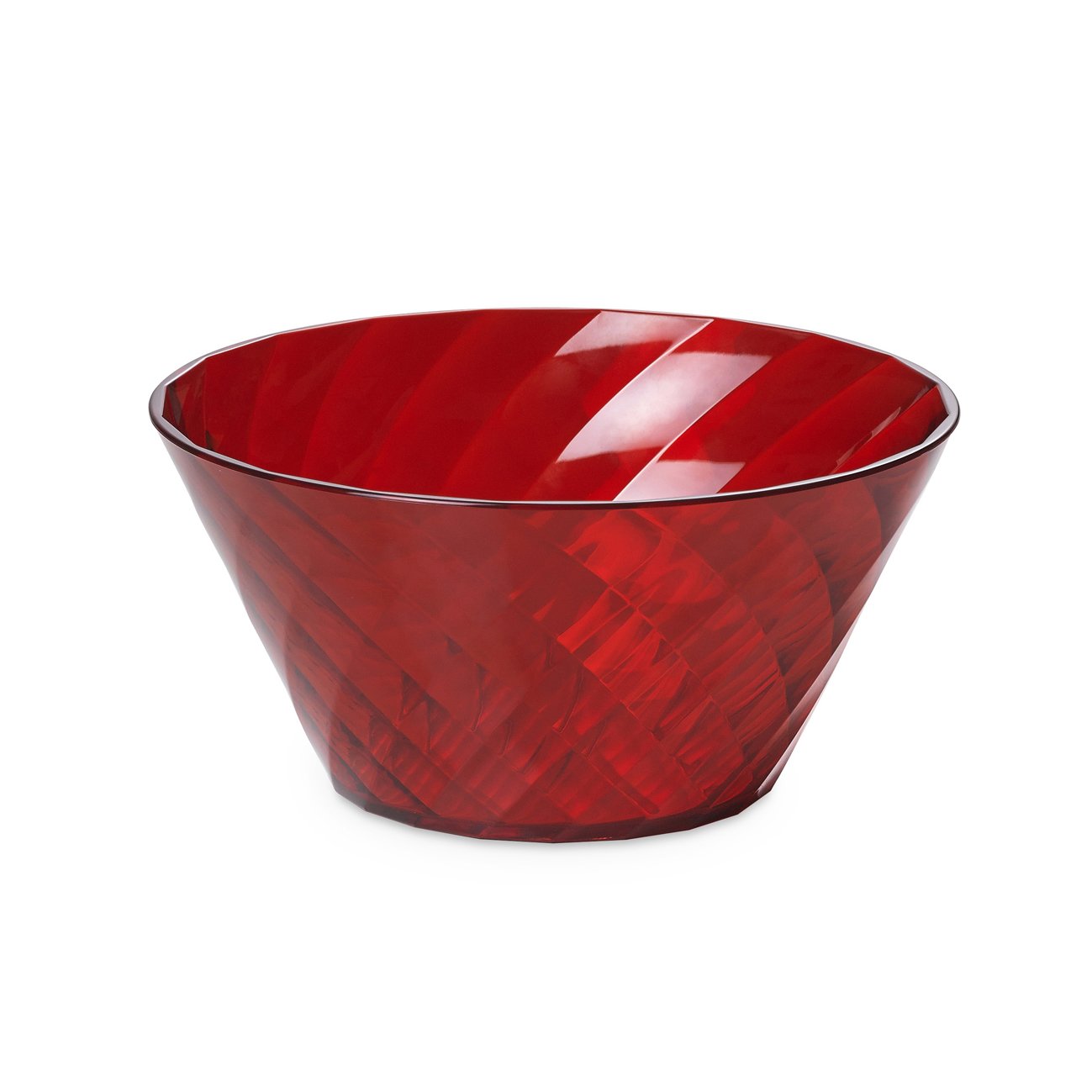 Omada Design 7,87 inch Diameter Salad Bowl Made of Acrylic with a Diamond Effect, Easily Stackable and Dishwasher Safe, Red