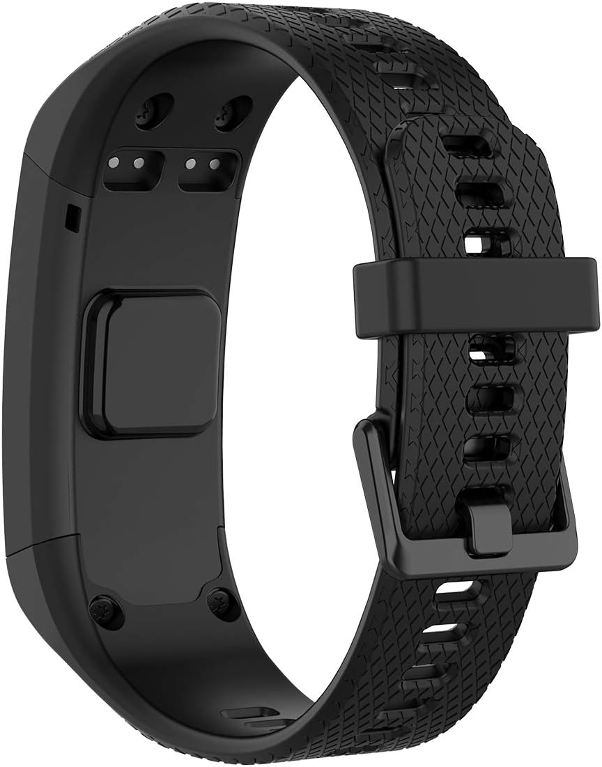 Huwokxix Watch Strap compatible with Garmin vivosmart HR,Adjustable Silicone Sports Strap Replacement Band (Black) - Image 3