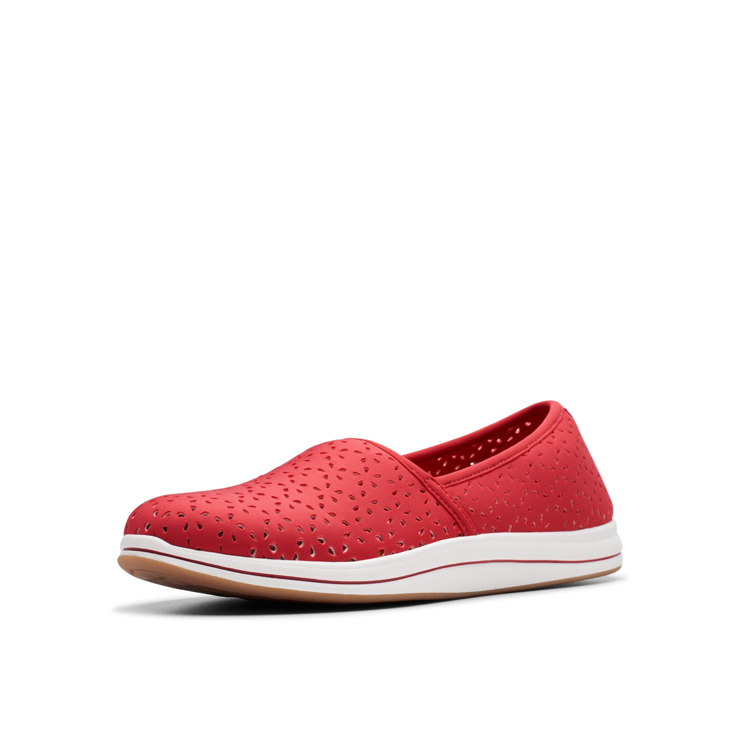 Clarks Women’s Breeze Emily Loafer, Cherry Textile, 9.5