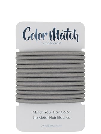 Amazon Com Gray Color Match No Metal 4mm Elastics Hair Ties 12