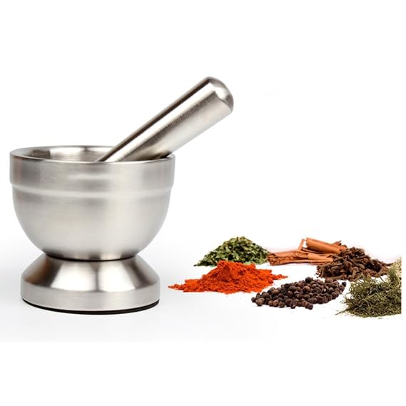 HomeYoo Mörser mit Stößel, Mörser mit Stößel Set für Pulverisieren zum ...