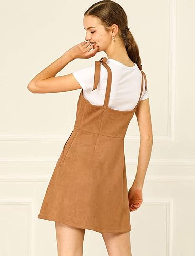 black suede overall dress