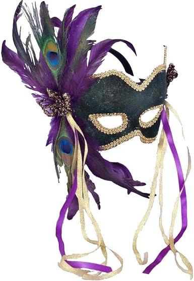 Amazon Com Forum Antifaz Con Plumas Deluxe Talla Unica Verde Toys Games