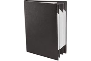 Menu Covers Made of Premium Faux Leather (10-Pack) - 8.5" X 11" - 6 Views - Black