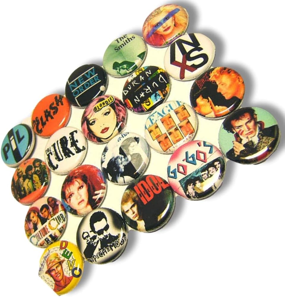 Custom & Novelty {1” Inch} 20 Bulk Pack, MidSize Button PinBack Badges for Unique Clothing
