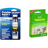 Potable Aqua Water Purification Tablets 2-50ct Bottles and Coghlan's Fuel Stove Tablets 24-Count