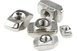 50 Pcs 4040 Series M3 T Nuts, T Slot Nut Hammer Head Fastener Nut, Nickel Plated Carbon Steel Nut for European Aluminum Profi