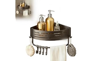 Triangle Suction Cup Shower Caddy,2026 New No Drill Bathroom Suction Storage Box with Towel Bar Portable Hook,Removable Corne