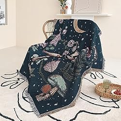 Shesyuki Boho Throw Blanket Reversible Cotton