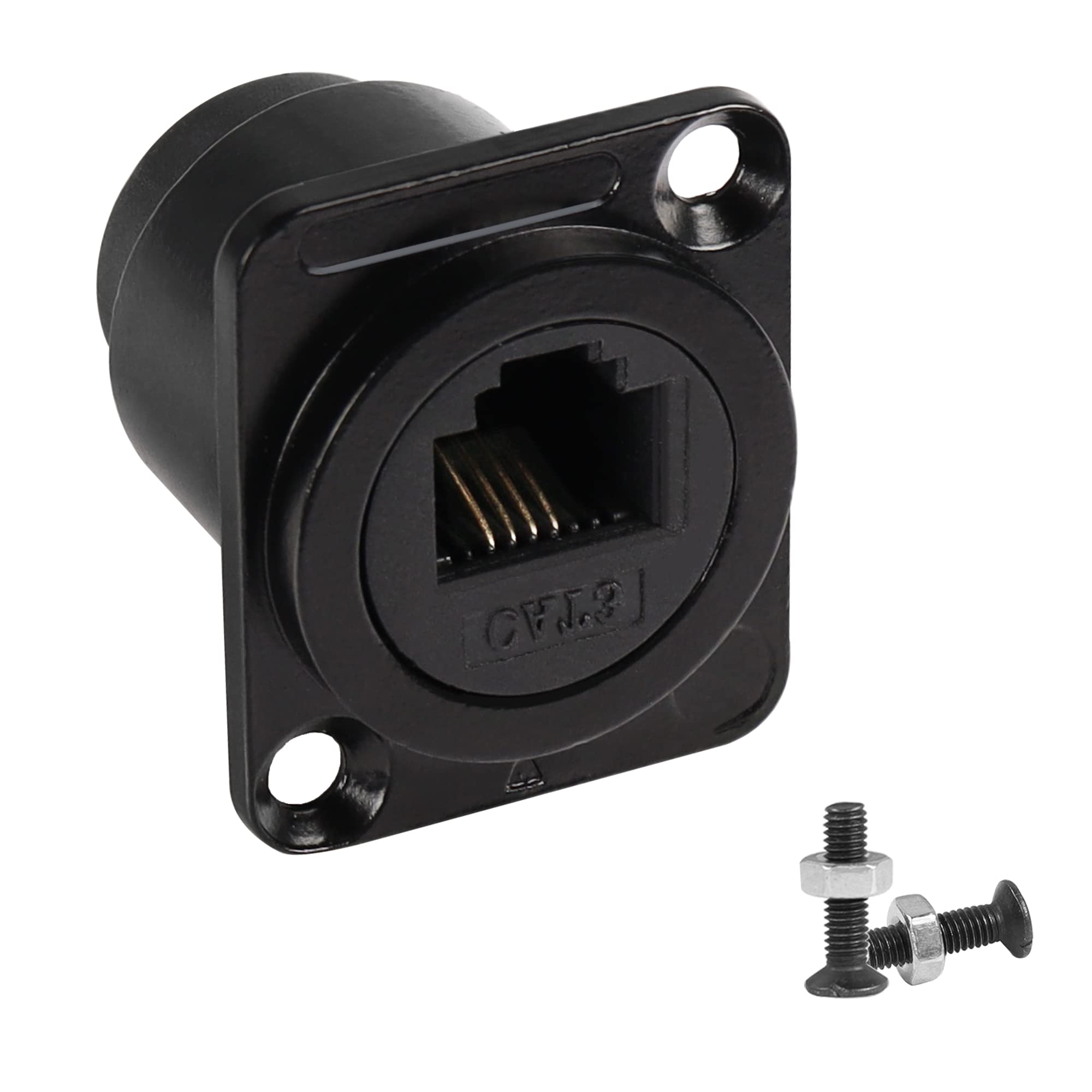 QIANRENON RJ11 Panel Mount Phone Cord Adapter RJ11 6P4C Jack Female to Female Connector,XLR Panel/D-Type Panel Mount Module,CAT3,for Connecting Phone and Modem