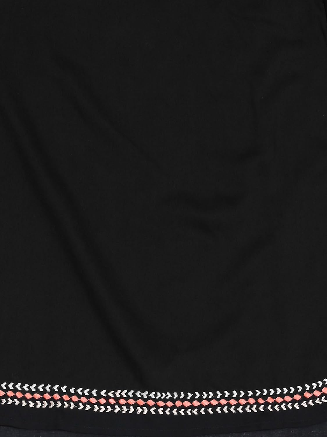 amayra women's rayon black solid embroidered top