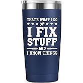 MASGALACC Funny Gifts for Men – 20oz Navy Blue Insulated Tumbler, Birthday Gift for Dad from Daughter or Son, Cool Present for Husband, Grandpa, Uncle, Mechanic Father