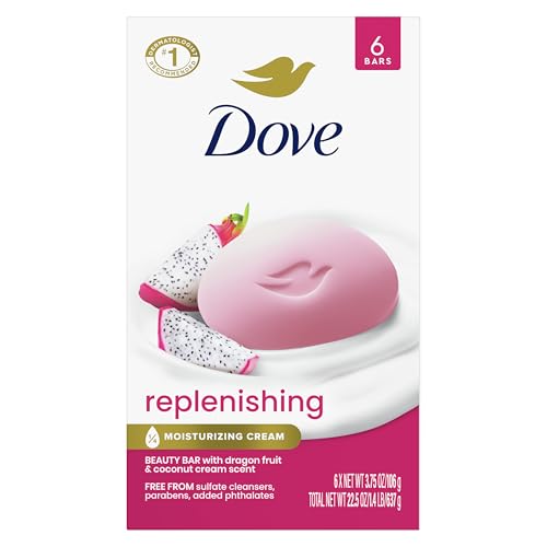 Dove Dragon Fruit Beauty Bar Soap 6 Count, Nourishing Cleanser, 3.75 oz I Moist…