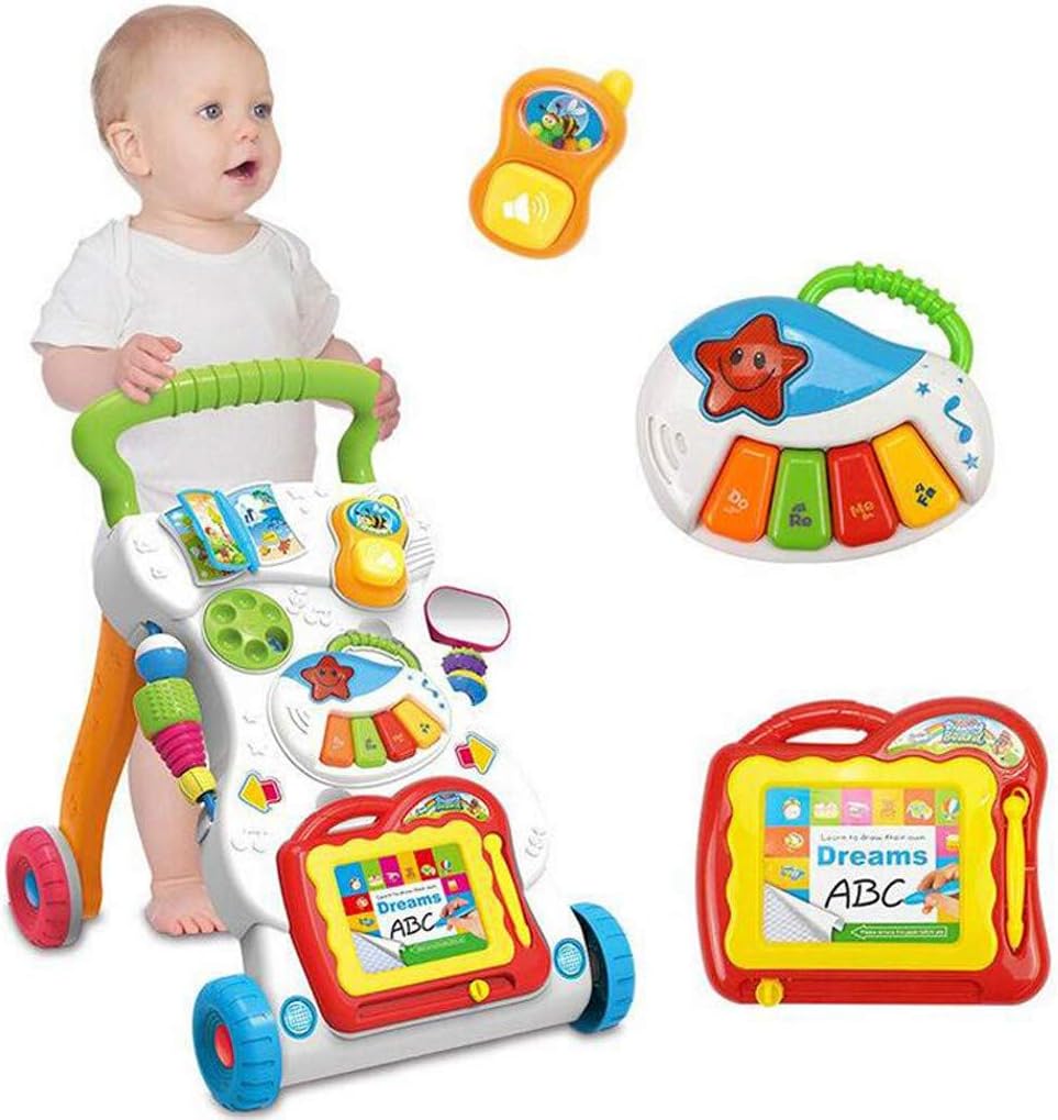 Uplord Sit-to-Stand Learning Walker,Sit-to-Stand Baby Walker Stroller Multi-Function Stroller Good Toddler, Inspire Your Baby's Creative Ability,Ship from US!!!