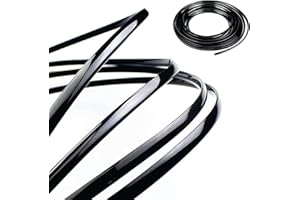 OtoLiman Black Sticky 5m 16feet Car Door Edge Scratch Guard Trim Molding Protector Cover U Shape Air Vent Edge Decoration