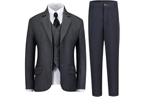 Lycody Boys Suit for Kids Teens Formal 5 Piece Tuxedo Suit Set