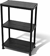 Oypla 3 Tier Black Plastic Heavy Duty Shelving Racking Storage Unit view 8