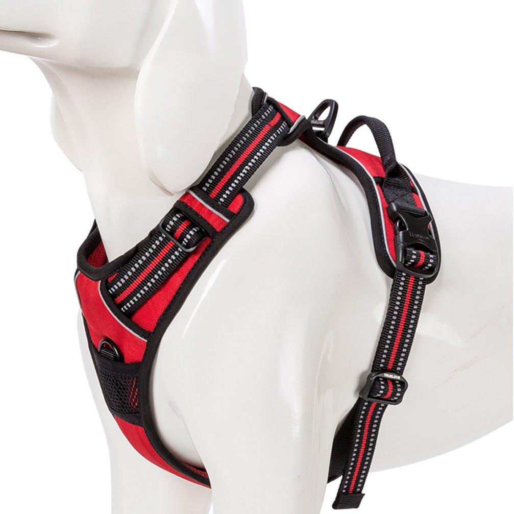 SGODA Front Dog Harness 3M Reflective Vest with Handle Small Red