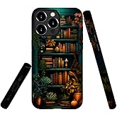 kiritfox Case Compatible with iPhone 16 Pro Max,Hybrid 2-Layer Hard Shell,Shockproof Soft for Girl Women,Bookshelf Book Plant
