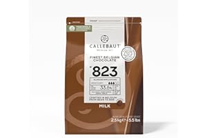 CALLEBAUT Belgian Milk Chocolate Baking Callets (Chips) - 33.6% - 1 bag, 5.5 lbs