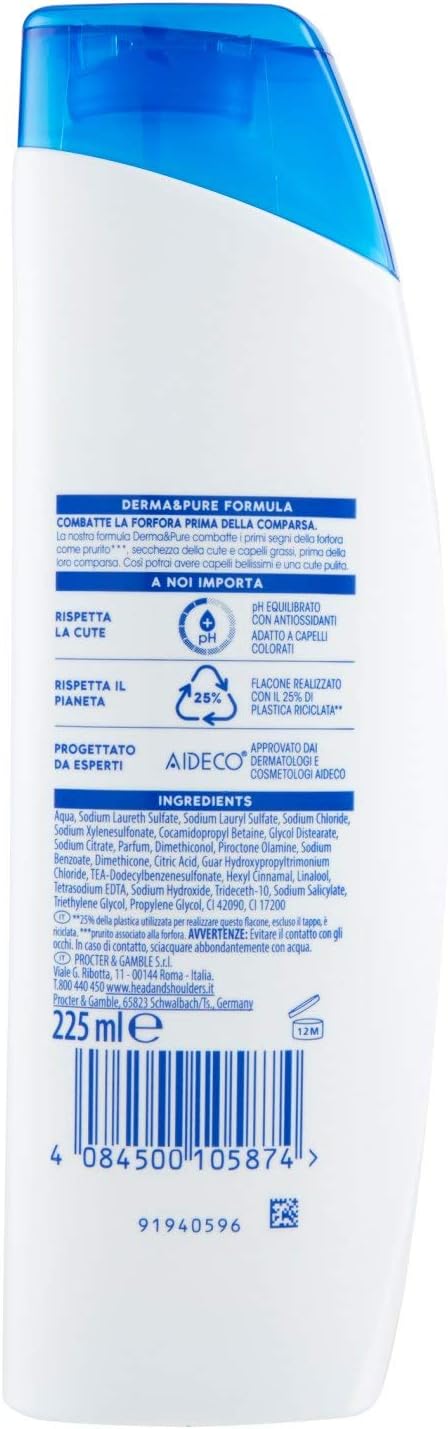 Head & Shoulders Shampoo Antiforfora 2 in 1 Classic Clean, 225 ml, 225 ml (Pack of 1) - Image 4