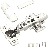 FURNIWARE 10 pcs Soft Close Cabinet Hinge 4D Adjustable Nickel Plated