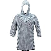 Medieval Chain Mail Shirt and Coif Armor Set and Shirt