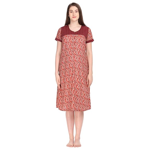 Women's Cotton A-Line Feeding Nightwear